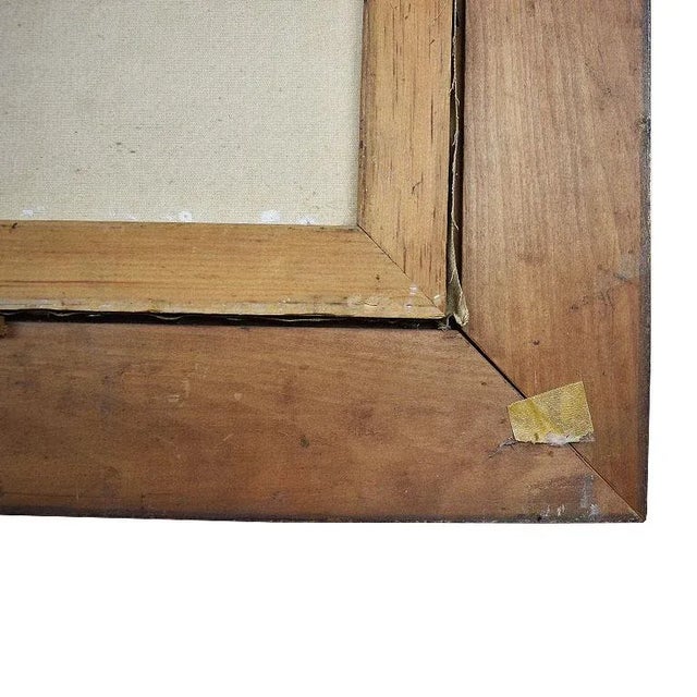 Blue Large Mad Men Style Framed Portrait Painting of a Man on Canvas - Signed - 1960s For Sale - Image 8 of 11