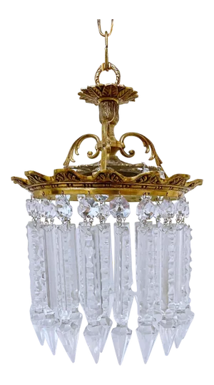 1950s Italian Brass Layered Chandelier