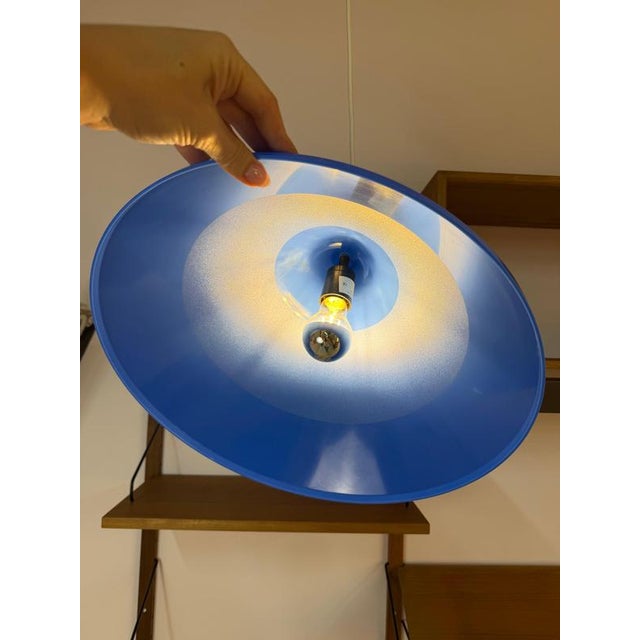 A striking piece of danish space age design: the apollo pendant lamp in vibrant blue, designed in the 1970s for the...