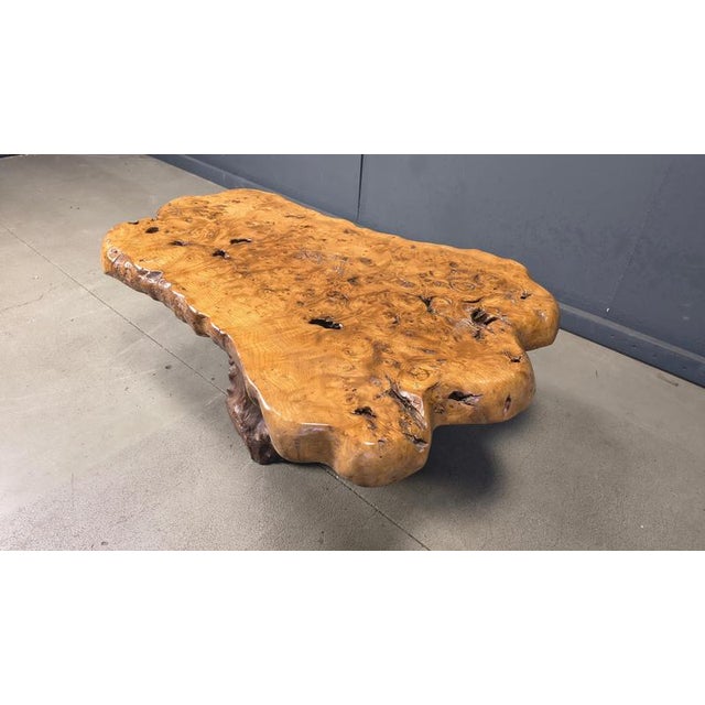 Freeform Coffee Table in Elm, 1970s For Sale - Image 9 of 15