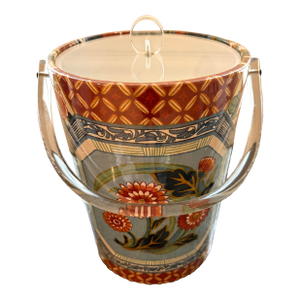 Vintage Lucite Anglo Indian Textile Ice Bucket