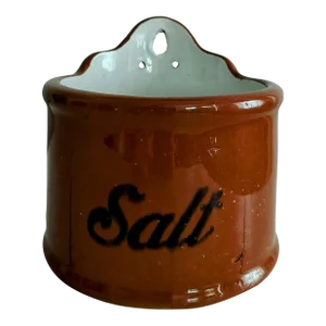 Antique Stoneware Hanging Salt Box