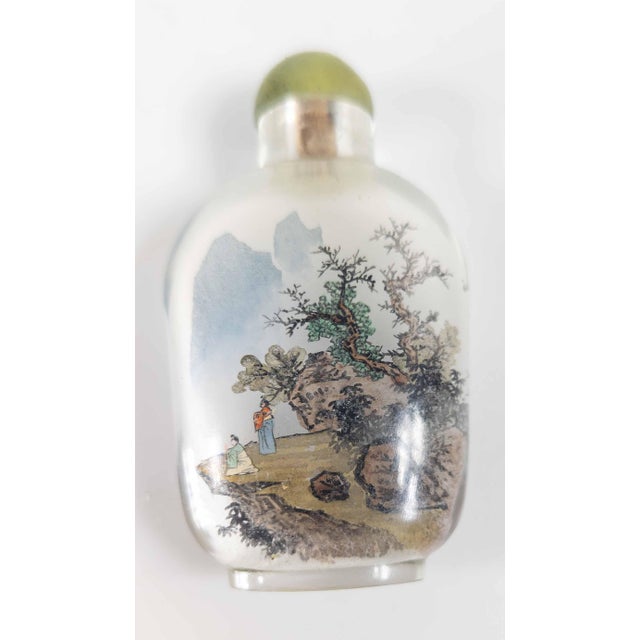 Transparent Mid-Century Chinese Inside Reverse Painted Snuff Bottle, Signed For Sale - Image 8 of 10