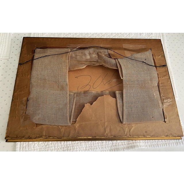 C1900 Florentine Gilt Wood Framed Intricate Needlepoint-Pastoral Village 17x12 For Sale - Image 11 of 17