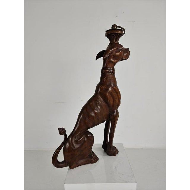 Wood Hand-Carved Wooden Greyhound Statue, 20th Century For Sale - Image 7 of 16