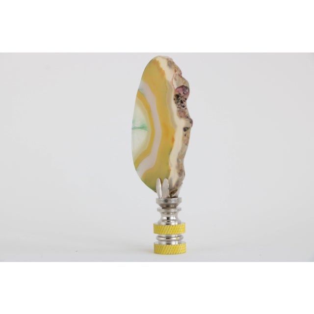 Modern Striped Yellow Agate Lamp Finial For Sale - Image 3 of 5