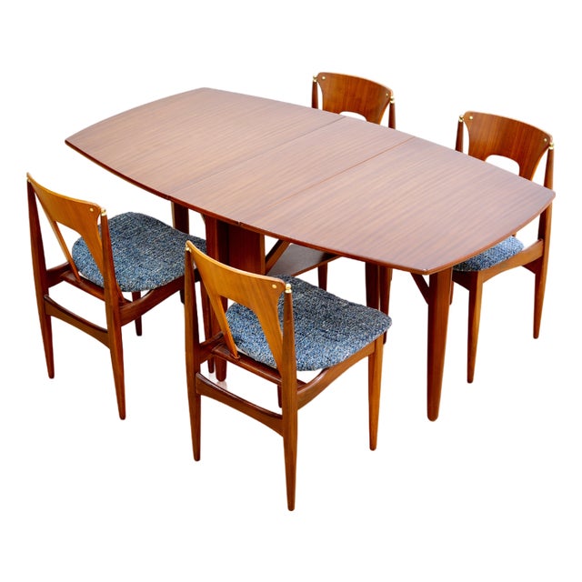 1960s Mid Century Dining Table & Chair Set by Furniture For Sale