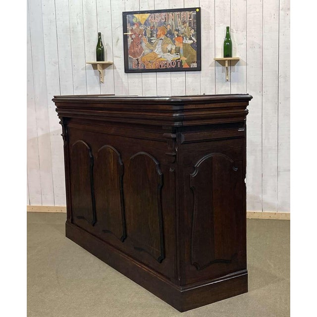 Oak Bar Counter with Original Zinc and Tin Cladding For Sale - Image 4 of 18