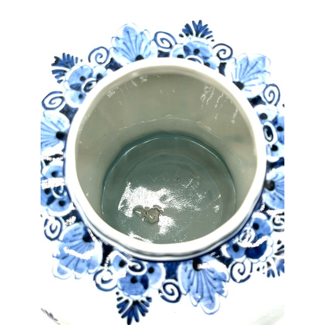 Blue Delft Baluster Vase with Lid For Sale - Image 11 of 14