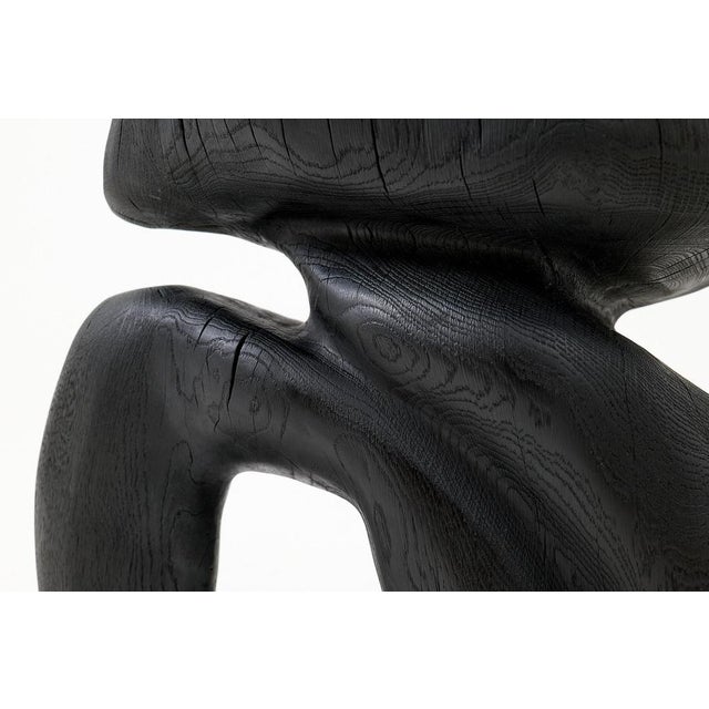 Early 21st Century Sculptural Hardwood Stool in Charred Wood by Logniture For Sale - Image 5 of 16