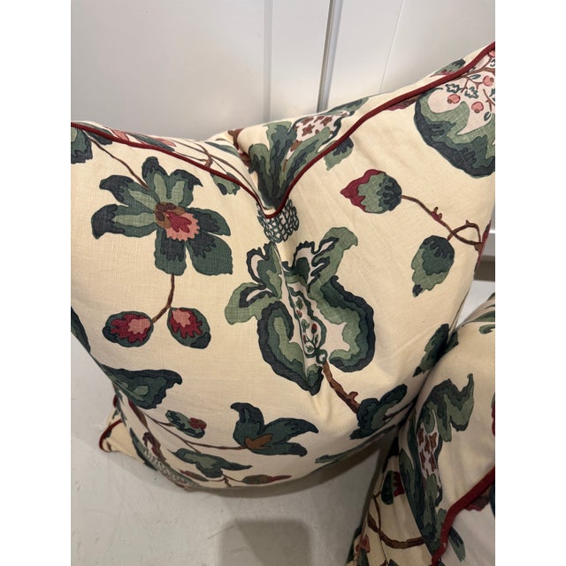 BRAND NEW gorgeous custom Namay Samay 22" x 22" square pillows. Fabric is Talbot (TALB-01-N2 - 100% Linen) with a contrast...