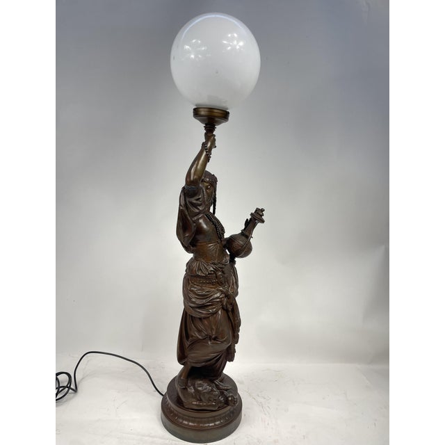 Art Nouveau Woman with Amphora Table Lamp, 1920s For Sale - Image 10 of 18