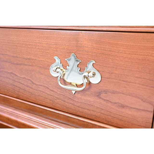 Stickley Chippendale Style Cherry Highboy Dresser | Newly Refinished For Sale - Image 11 of 15