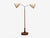 Swedish Art Deco, Double Floor Lamp, Burl Wood, Metal, Fabric, Sweden, 1940s For Sale - Image 4 of 17