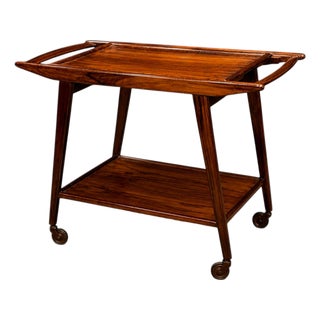 Geraldo De Barros for Unilabor Bar Cart in Rosewood, Brazil, 1960s For Sale