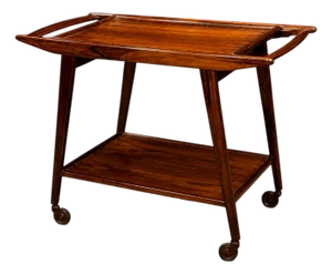 Geraldo De Barros for Unilabor Bar Cart in Rosewood, Brazil, 1960s