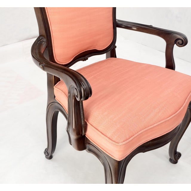 Mid-Century Modern Set of 8 Mid Century Tall Arch Back Clean Cream Upholstery Dining Chairs Quality For Sale - Image 3 of 15