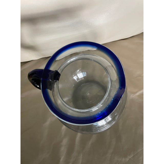 1990s Vintage Clear Glass Pitcher For Sale - Image 5 of 7