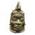 Vintage African Benin Edo Style Cast Brass Bronze Ceremonial Head Sculpture 7.5" For Sale