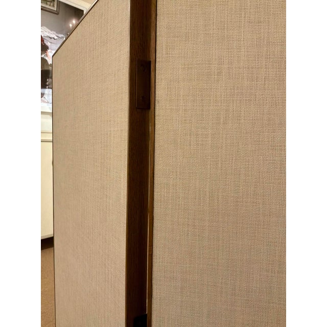 Barbara Barry for Baker / McGuire Ivory Grasscloth Curtin Call Screen/Room Divider For Sale In Atlanta - Image 6 of 6