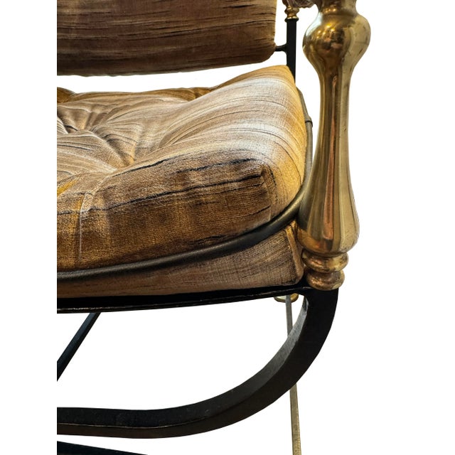 Maison Jansen Curule Dining Chairs With Kravet Couture Collection Velvet Fabric For Sale In Phoenix - Image 6 of 7