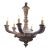 Antique Swedish Country Painted Six Light Chandelier For Sale