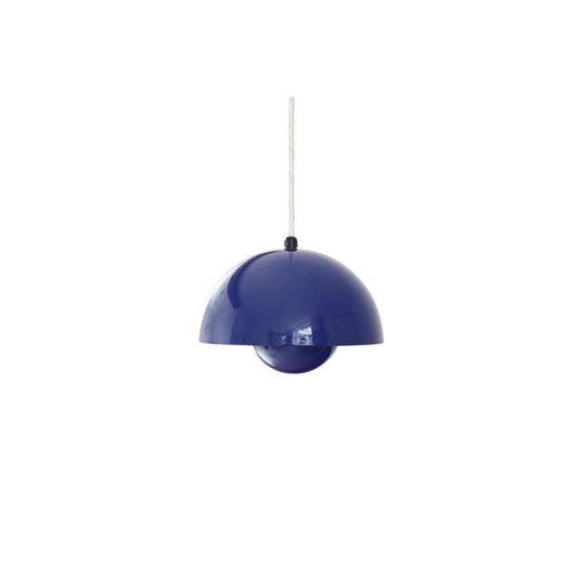 Mid-Century Modern Blue Flowerpot Pendant Lamp by Verner Panton for Louis Poulsen, 1970s For Sale - Image 3 of 6