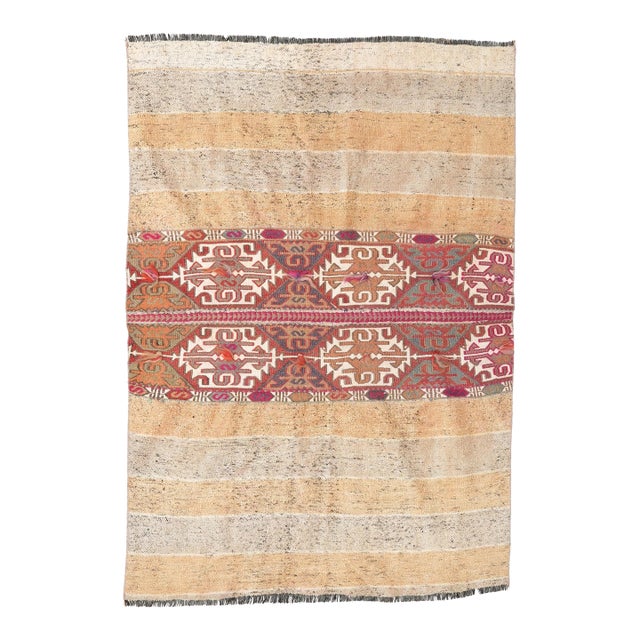 Vintage Decorative Small Kilim Rug - 3`11″ X 5`5″ For Sale