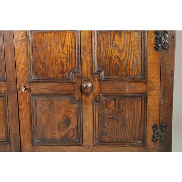 Brown Antique William and Mary Style Oak Cabinet For Sale - Image 8 of 13