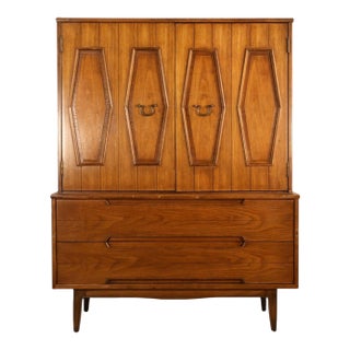 Thomasville Omega Vintage Mid Century Modern Highboy Dresser C. 1960s, Attributed For Sale