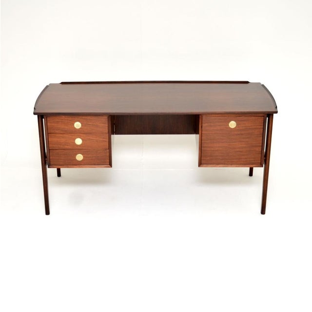 Mid-Century Modern Vintage Danish Executive Desk attributed to Dyrlund, 1960 For Sale - Image 3 of 13