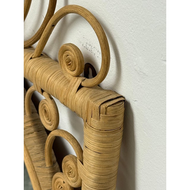 Tan Scrollwork Rattan Wall Mirror, Vintage For Sale - Image 8 of 12