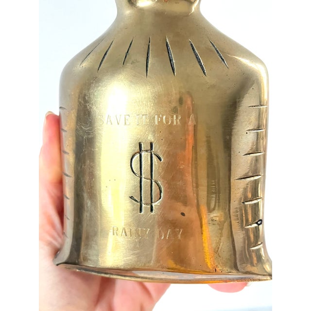 Vintage Brass Money Bag Bank For Sale In Milwaukee - Image 6 of 9