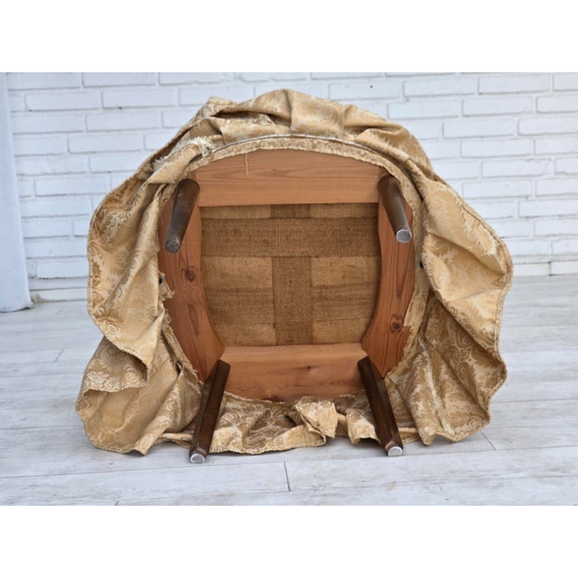 Mid-Century Modern Vintage Danish Cocktail Lounge Chair in Jacquard Fabric and Beech, 1960s For Sale - Image 3 of 18