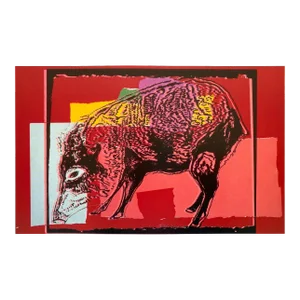 Andy Warhol Estate Vintage 1991 Pop Art Lithograph Print " Vanishing Animals : Giant Chaco Peccary " 1986