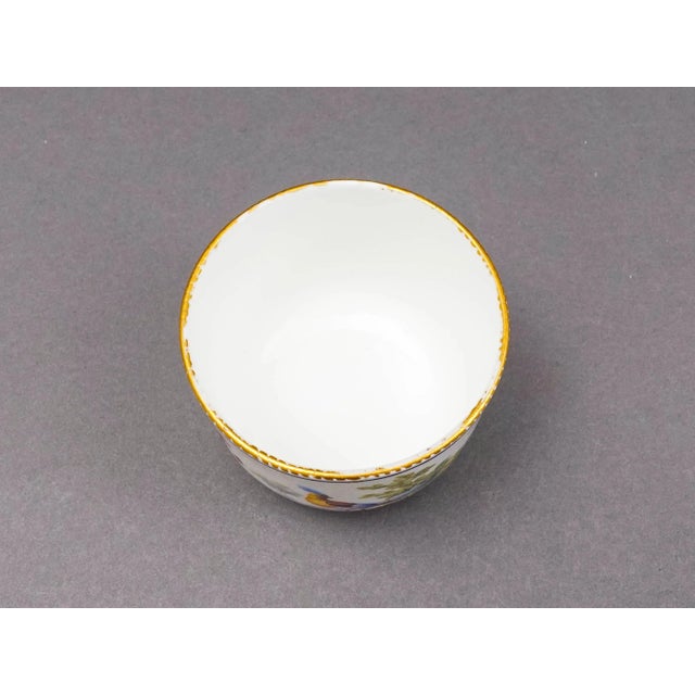Ceramic Sevres Francois Joseph Aloncle Hand Painted Birds Open Sugar Bowl Cup, Circa 1772 For Sale - Image 7 of 8