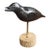 Early 20th Century Carved Black Crow Folk Art Decoy on Wood Base For Sale
