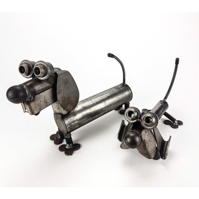 Large Vintage Metal Scrap Art Sculpture of Dog For Sale - Image 11 of 11