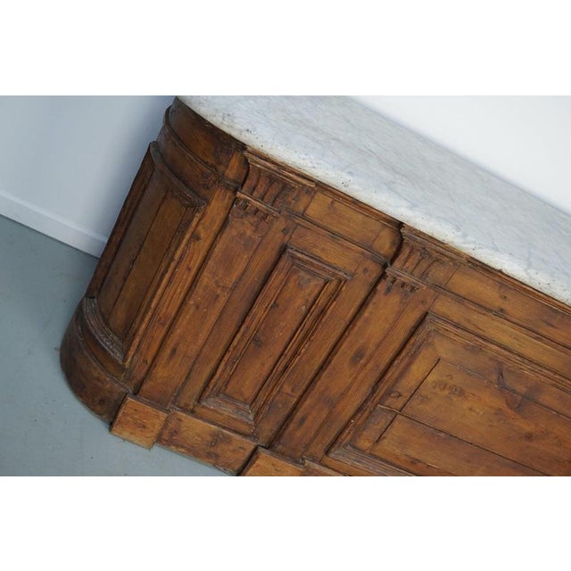 Antique Dutch Pitch Pine & Marble Shop Counter Cabinet / Kitchen Island, 19thc For Sale - Image 10 of 18