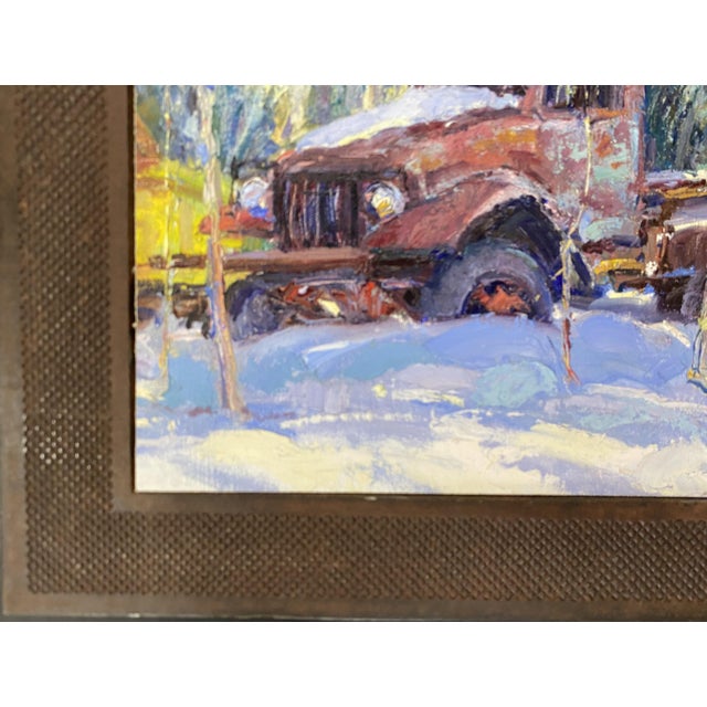 Metal "Retired for Years" ~ Lorie Batson, Original Oil Painting. Captures a Frozen Moment in Time, Reclaiming Rustic Beauty. For Sale - Image 7 of 10