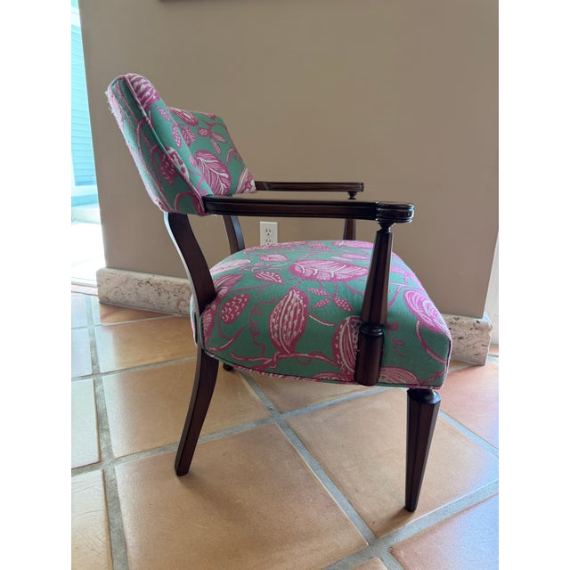1940s 1940s Antique Palm Beach Chic Upholstered Accent Chair For Sale - Image 5 of 11