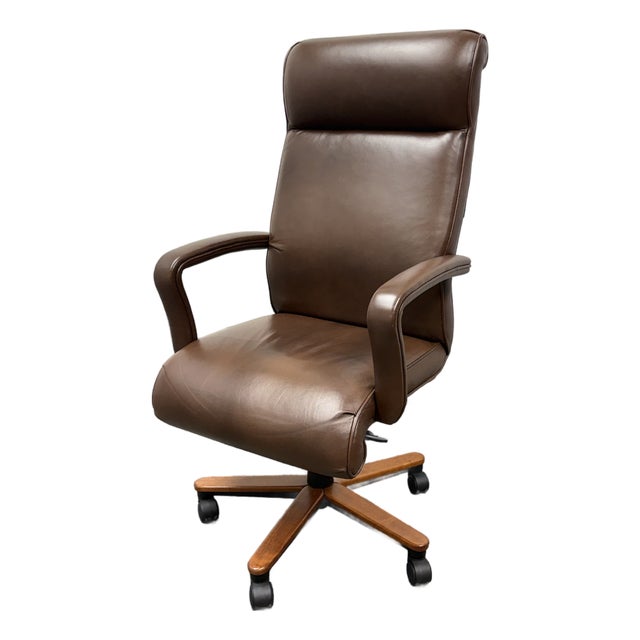 Ethan Allen High Back Executive Swivel Office Chair For Sale