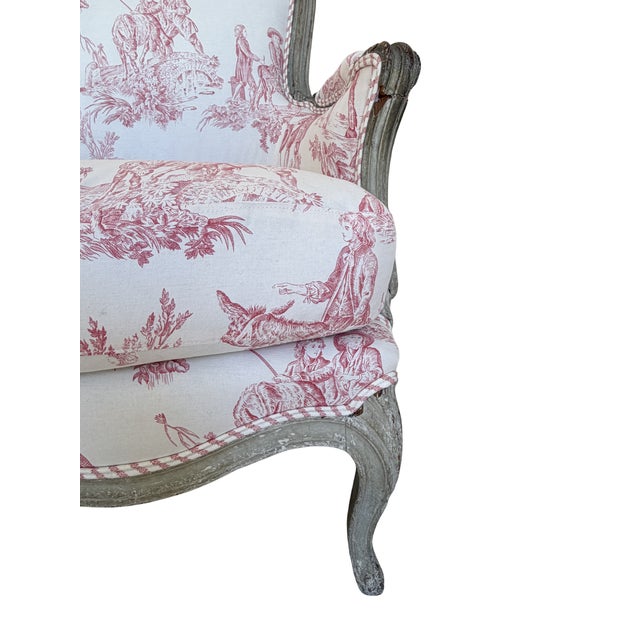 French Pair of French Bergère Chairs For Sale - Image 3 of 5