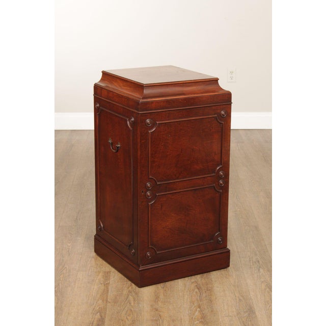 High Quality Vintage Mahogany Single Door Pedestal Cabinet, Key Locking With Two Dovetailed Silverware Drawers And Lower...