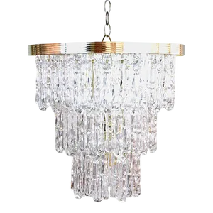 Tiered Lucite Icicle Chandelier