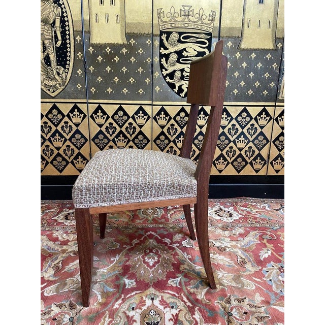 Wood Art Deco Style Chairs in Mahogany, 1950s, Set of 6 For Sale - Image 7 of 10