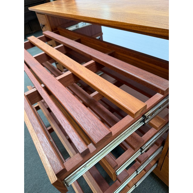 Wood Arts & Crafts Style Wine Storage Cabinet For Sale - Image 7 of 12