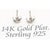 Natural 3mm Black Sapphire Stud Earrings in 14k White Gold Plated Silver - 2 Pieces For Sale - Image 4 of 7