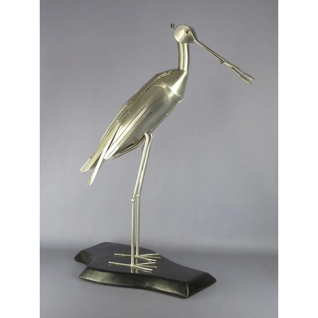 Italian Modern Steel Heron Bird Sculpture, 1980s For Sale - Image 11 of 11