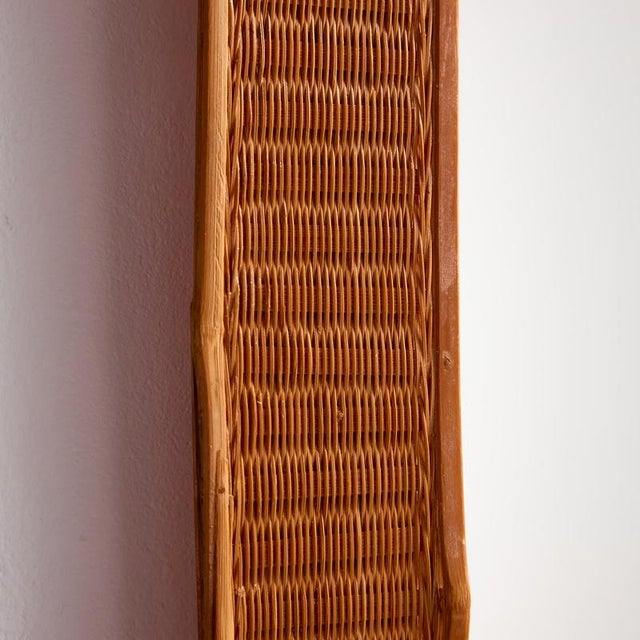 Rustic Vintage Handcrafted Rattan Framed Mirror, 1970s For Sale - Image 3 of 9